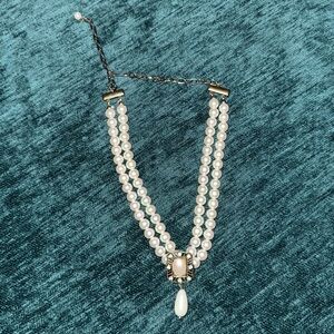 Vintage Faux Pearl double-strand choker necklace